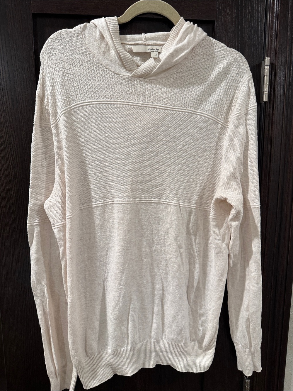 Men's Hooded Crewneck Sweater in Cream - Soft Everyday Knit